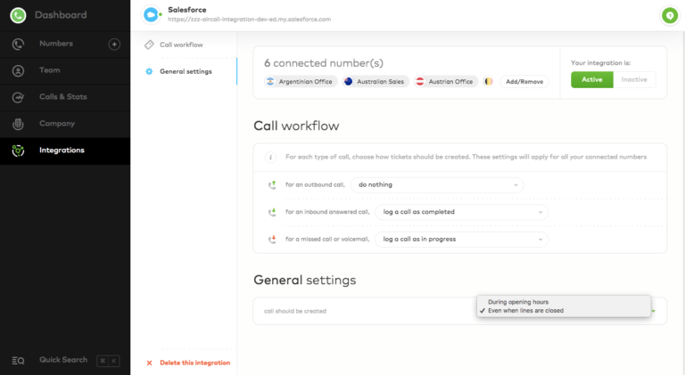 aircall dashboard aircall dashboard